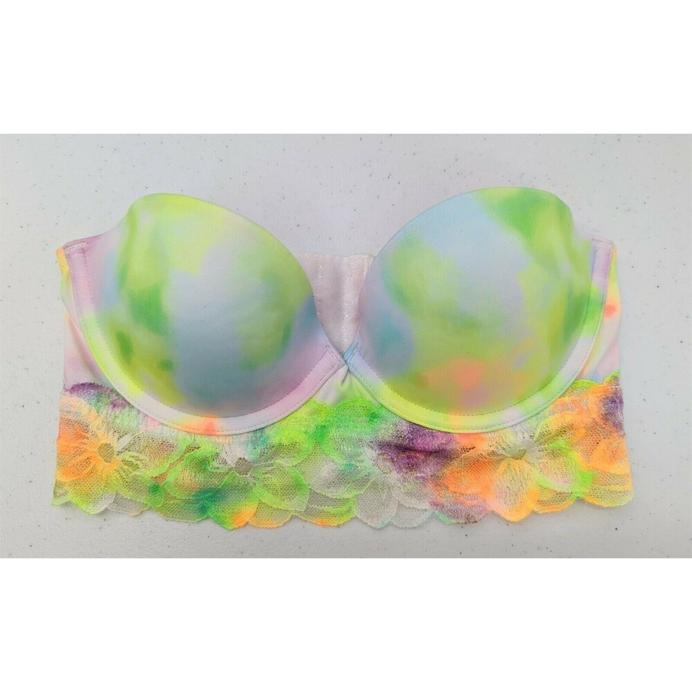 Victoria's Secret PINK Bra Women’s 32B Bright Colorful Tie Dye Bustier